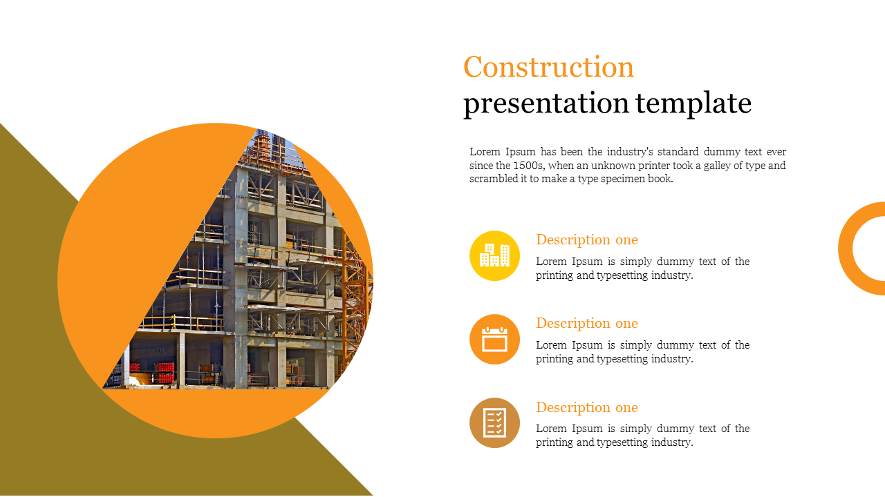 Affordable Construction Presentation Template Design